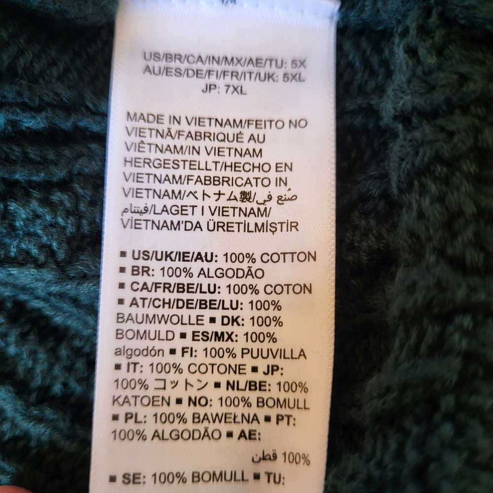 Women’s Plus Size Forest Green Cable Knit Turtleneck Sweater – Size 5XL – NWT - Picture 4 of 7